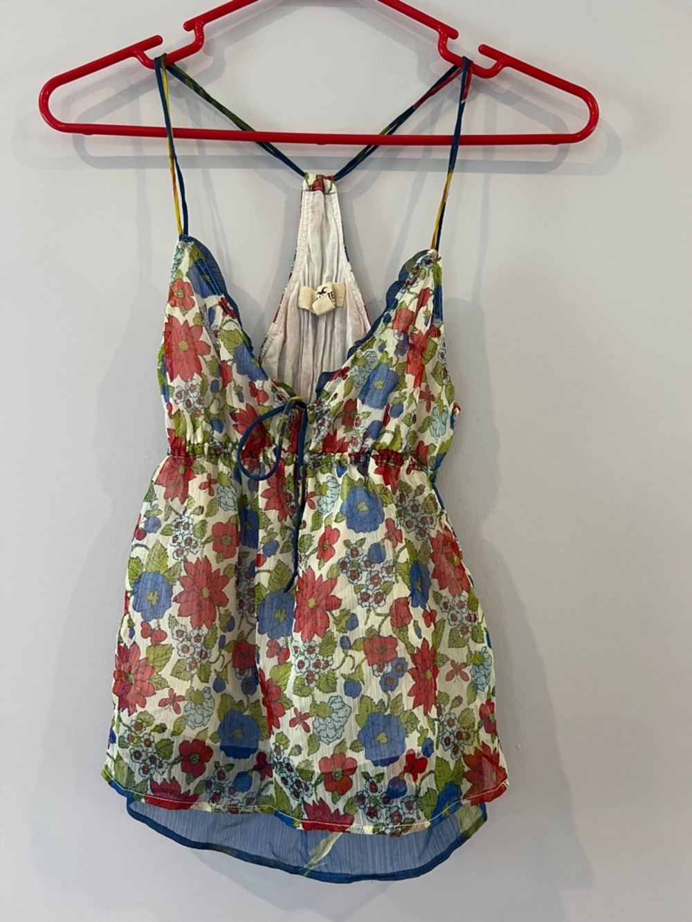 Hollister Floral Spaghetti-Strap Camisole - Red, Blue & Green